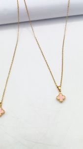 Kalung Bunga Motif Kerang & Rainbow Liontin Kokot/Ring Grigi Bolak Balik Titanium Stainless Steel