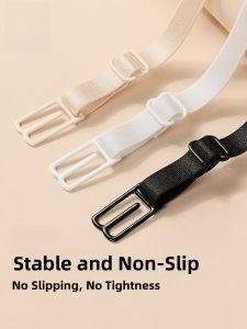 MONCAICHAN | Adjustable Transparent Invisible Anti-Slip Bra Straps Underwear Shoulder Pads Fixed Non-Slip Band Dream Color Morning Pure Color