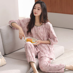 Miiow | Plus Size Pure Cotton Sweat Absorbing Sweet Loose Thin Home Wear Sleepwear Set For Women Cat Person Brand Summer Collection