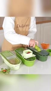 11-In-1 Professional Slicer for Kitchen Multifunctional Food Chopper Slicer & Shredder & Grinding for Potato Tomato Veggie with 3 Strainer Baskets