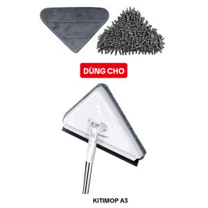 Bộ 2 bông lau thay thế KITIMOP A3-1 28x22cm san hô và microfiber dùng cho cây lau trần nhà A3