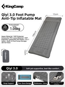 Kingcamp | Inflatable Camping Mat Waterproof Portable 2-Person Sleep Pad