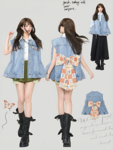 KEIKO | Ruffled Loose Denim Vest