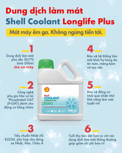 Nước Làm Mát Động Cơ Xe Máy Shell Coolant Longlife Plus 500ML Ready To Use Made in Indonesia