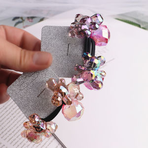 คริสตัลยืดหยุ่นสูง การ์ตูน หมีหัวใจอุปกรณ์เสริมผมสําหรับเด็กผู้หญิงวงผมสีสันสดใสและยางรัดผม สไตล์เกาหลี