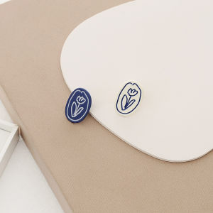 Blue Tulip Shaped Clip-On Earrings: No Piercing Required Fashion Jewelry