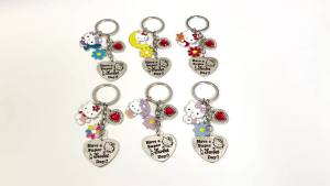 Bandai | Cute Cartoon Hello Kitty Heart Shaped Letter Pendant Keychain Backpack Pendant Accessory Gift for Fans