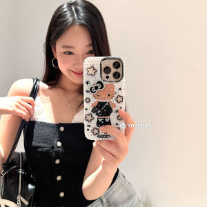 เคสโทรศัพท์มือถือแบบครอบเต็มรูปแมว Adorable Sparkling Cat ดีไซน์น่ารักสไตล์สาวหวาน ปกป้อง Apple iPhone 16 pro Max