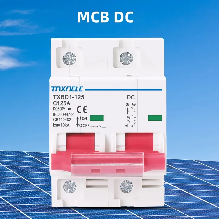 Cầu Dao Mini Năng Lượng Mặt Trời 2P DC 600V 125A 100A DC MCB, Công Tắc ...
