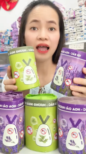 Túi Rác Tự Hủy Có Dây Rút Hương Ngải Cứu / Oải Hương Khử Mùi Đuổi Muỗi Cực Tốt - Cuộn 50 Túi Siêu Dai
