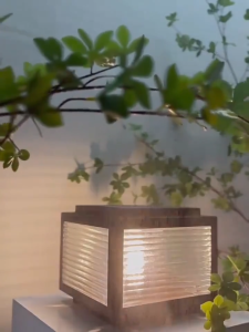Vimite Outdoor Solar Column Waterproof LED Light 4 Color Light Automatic Sensor Garden Column Light Waterproof IP67 Garden Fence Light Remote Control House Gate Column Light Decorative Atmosphere Light