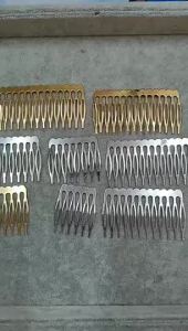 10pcs Gold Metal Side Hair Combs Plain Blank Headpiece French Twist Clip For DIY Wedding Bridal Veil Combs Decor Hair Accessory