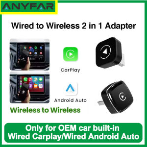 2in1 Wireless CarPlay Adapter Android Auto AI Smart Box Car Intelligent Systems For VW Toyota Nissan Honda Ford Benz