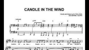 Lagu "Candle In The Wind" (Elton John) music sheet music score lyrics partitur musik