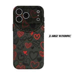 BILIBILI | dark red heart doodle Phone Case for iPhone 18 17 16 15 14 13 12 11 Air Pro Max Plus Double-layer Cover
