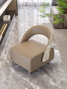 Modern Leisure Backed Folding Chair with Casters for Living Room Home Use Single Person Lightweight Shoe Changing Stool