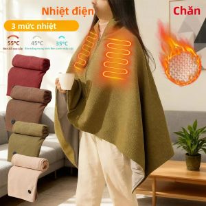 Chăn Điện USB Di Động Có Thể Giặt Được Sử Dụng Kép Làm Nóng Vai Và Đầu Gối Giữ Ấm Mùa Đông Khi Cắm Trại Làm Nóng Nhanh Kiểu Hàn Quốc Chất Liệu Polyester