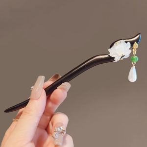 New Chinese Style Black Ebony Hairpin Simple Daily Hanfu Qipao Headwear Elegant Ancient Fashion Hair Accessories Hairpin