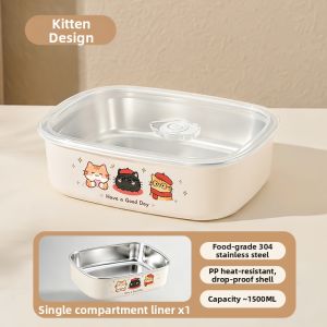 XIAOCHUSHU | Stainless Steel Thermal Compartmentalized Microwave Safe Lunch Box