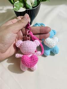 MÓC KHOÁ GẤU COUPLE MÓC LEN HANDMADE HOTTREND