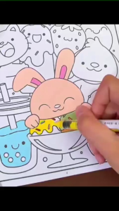 Kids Scene Coloring Book Cute Animals Girl Moments Creative Doodle Painting Educational Toys