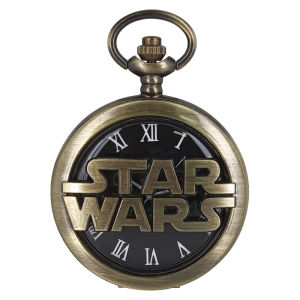 Star Wars Quartz Wristwatch Hollow out Flip Cover Classic Vintage Jedi Knight Student Elderly Necklace Hanging Watch Alloy Band