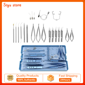 GREATLH 1set 21pcs Ophthalmic Cataract Intraocular Set Ophthalmic Curved Corneal Scissors Needle Holder Eyelid Micro Tools Health equipment