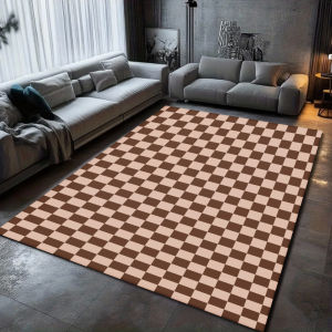 Checkerboard Pattern Carpet Various Styles With Blue Green Red Contrast Checkered Designs Non Slip Rug For Living Room Decor