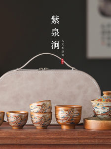 Handmade Dunhuang Sancai Tea Bowl Non-Scalding Cultural Creative Flying Sky Cultural Product Purple Spring Gorge