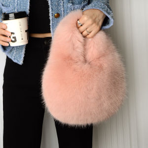 Fall Winter Fur Handbag Womens Handheld Plush Clutch Bag Luxury Sensation Small Niche Candy Color Casual Style Daily Match