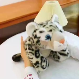 GUAIBUDIAN | Cute Snow Leopard Crouching Stuffed Toy