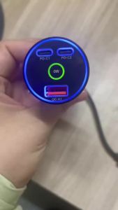 Bộ Sạc Ô Tô 3 Cổng Tổng Công Suất 108W Sạc Nhanh Có Màn Hình Kỹ Thuật Số 36W 2USB 1Type C Cho iPhone Samsung Huawei Xiaomi - Bộ Sạc Điện Thoại Trên Ô Tô Có Màn Hình Kỹ Thuật Số