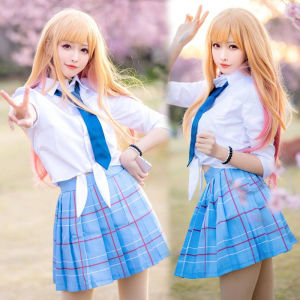 Anime Marin Kitagawa Cosplay Costume Shirt Pleated Skirt Tie School Jk Uniform Dress Set