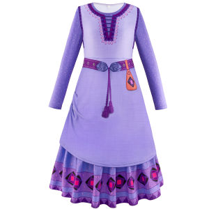 Disney Wish Princess Asha Cosplay Costume 100-160cm Cartoon Movie Asha Childrens Adult Princess Dress Set Christmas Gift