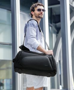 Mark Ryden Mens Black handbag Travel Bag Waterproof Large Capacity Travel Duffle Multifunction Casual Crossbody Bags