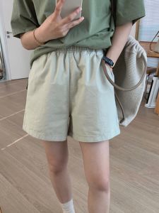 กางเกงขาสั้นทรงหลวมเอวยางยืดสไตล์ญี่ปุ่นสำหรับฤดูร้อนปี 2023 กางเกงขายาวทรงหลวมสบาย ๆ สำหรับผู้หญิง