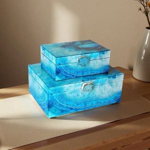 Modern Minimalist Style Decorative Box Luxury Adhesive Sticker Glass Jewelry Box Home Sample Room Soft Decoration Display