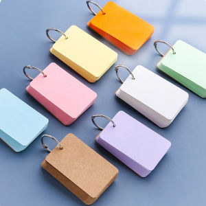 Color Blank Card Paper Vocabulary Book Removable Portable Hoop Buckle Loose-Leaf English Pocket Small Notepaper Punch
