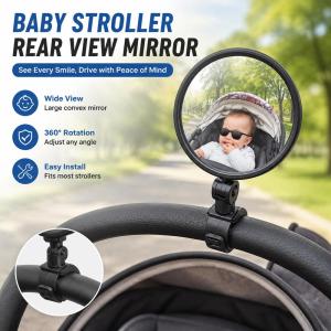 2pcs Electric Car Rearview Mirror Baby Stroller Rear View Mirror Bike Handlebar Mirror Adjustable Mirror Vehicle Accessories