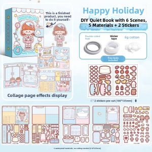 MONLEYTA | Quiet Book DIY Handmade Cotton Doll Material Childrens Toy Bean Book No Cutting 3D Cotton Doll For Girls Aged 3-6 Years