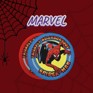 Disney Marvel Official Merchandise Spiderman keset kaki anak round diameter 60 cm anti slip motif karakter superhero bulu alas lantai meja bulat dekorasi rumah ruang tamu doormat - NMs