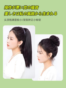 Japanese Bun Handy Gadget Grapefruit Skin High Skull Top Hair Puffy Hair Hair Piece Invisible Invisible Hair Piece Hair Bag Flat Flat Head