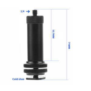 1/4 Inch Screw Extension Column Double Nuts Cold Shoe Tripod Mount to LED Light Adapter Bracket for SLR Camera Projector Bracket