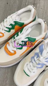 Sepatu Sport Wanita Stylish Korean Style Sneakers Kode 7011 Import Sport Shoes White Casual Sepatu Kekinian Elegan 2 Warna Tali Polos Anti Slip Trendy Fashion LOOKIS