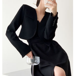 French Style Elegant Short Blazer for Women Spring Autumn