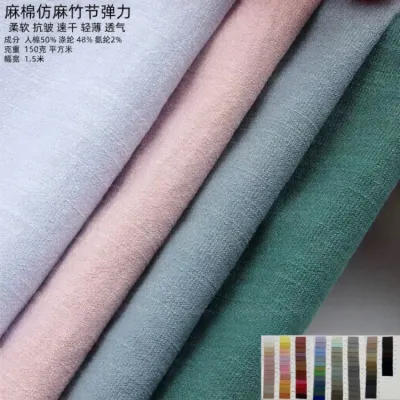 Vải Co Giãn Mềm Mại Bằng Cotton Lanh Tre Chống Nhăn Nhanh Khô Cho Thiết Kế Quần Áo Váy Quần Vải Mềm Mại
