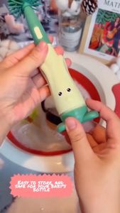 3 in 1 bottle brush Silicone Non-Scratch Portable Baby Bottle Brush Set Scratch Free Bottle Washing 360 Degree Rotating Washing Set