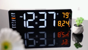 ALX MALAYSIA LED Digital Alarm Clock Large Display Date Time 12/24H Temperature Dual Alarm Clock USB Charge Clock Jam Digital 数字钟
