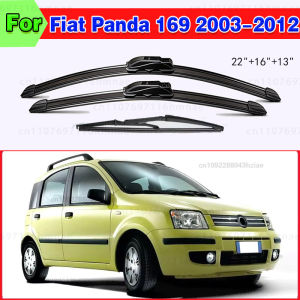 3PCS For Fiat Panda 169 2003-2012 22"+16"+13" Front Rear Wiper Blades Windshield Windscreen Window Cutter Accessories 2011 2012