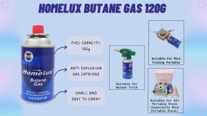 [ 1 PCS ] HOMELUX ANTI EXPLOSION GAS BUTANE CARTRIDGE HBG-120/HBG-250 GAS DAPUR TIN UNTUK DAPUR MUDAH ALIH